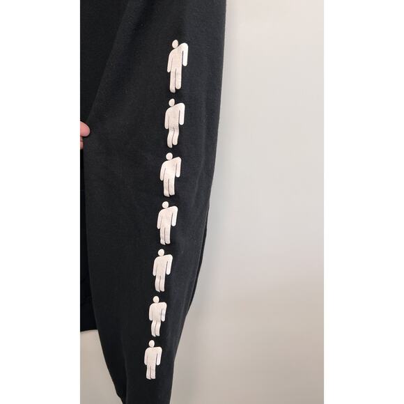 2019 Men’s BILLIE EILISH Black Lash Tour BLOHSH 2 Sided HOODIE Large Punk Band - Picture 2 of 9